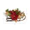 18" Christmas Sleigh with Poinsettia, Berries & Pinecone Artificial Arrangement with Ornaments